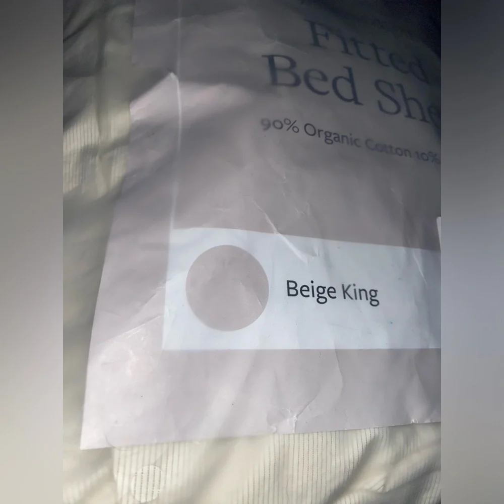GroundLuxe Organic Cotton Fitted Sheet for King bed - Grounded Sheet - Beige